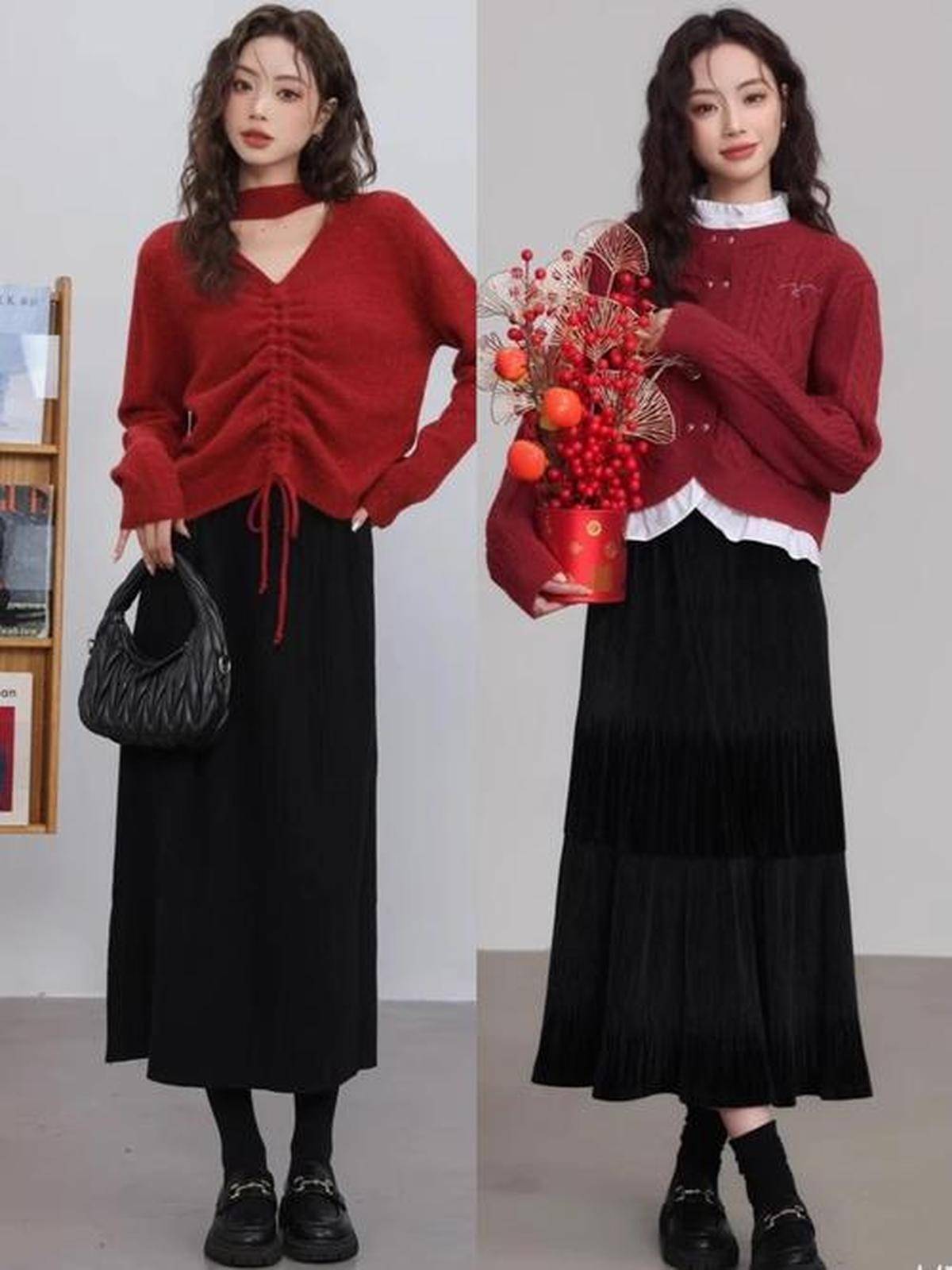 调显贵氛围感拉满新年喜庆穿搭低(图1)